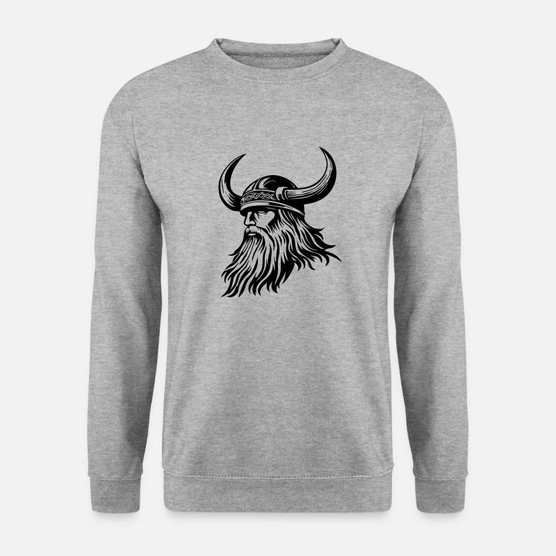 Wikinger Helm - Unisex Pullover - Weißgrau meliert