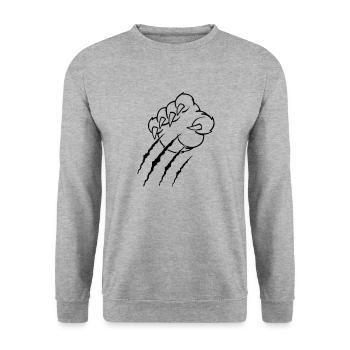Griffes d’animaux - Sweat-shirt Unisexe - gris chiné - Devant - Alina (178cm) & Michal (187cm)