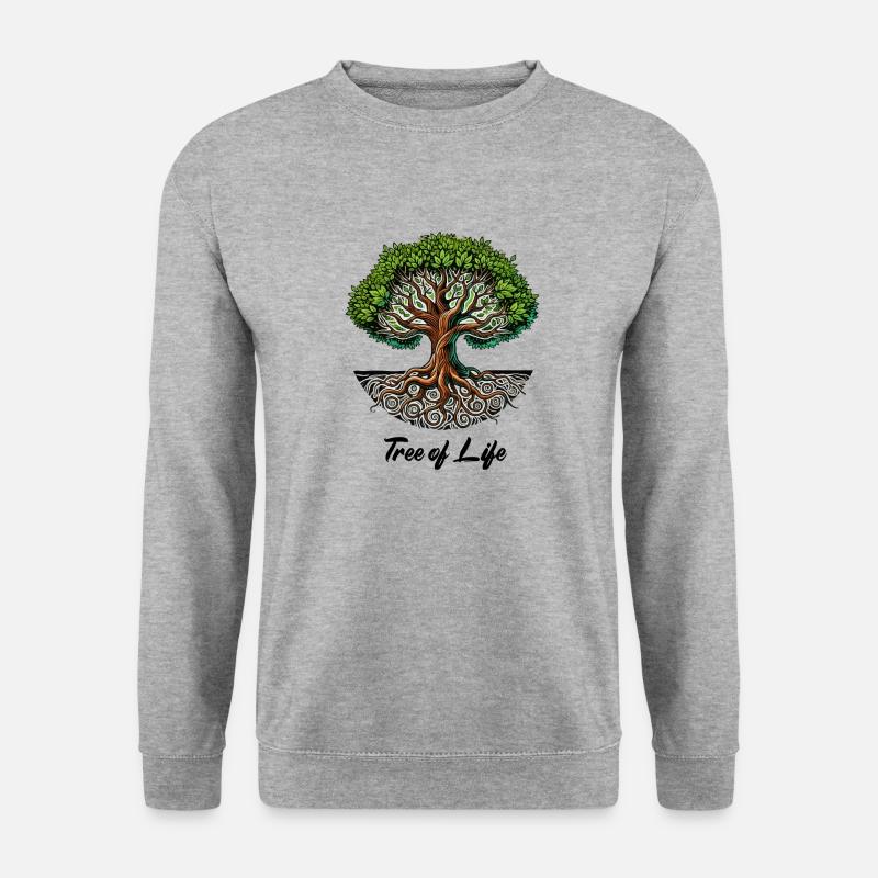 baum des lebens - Unisex Pullover - Weißgrau meliert