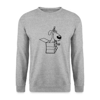 Chien Anniversaire Cadeau Fête Chapeau Célébrer Crapaud - Sweat-shirt Unisexe - gris chiné - Devant - Alina (178cm) & Michal (187cm)