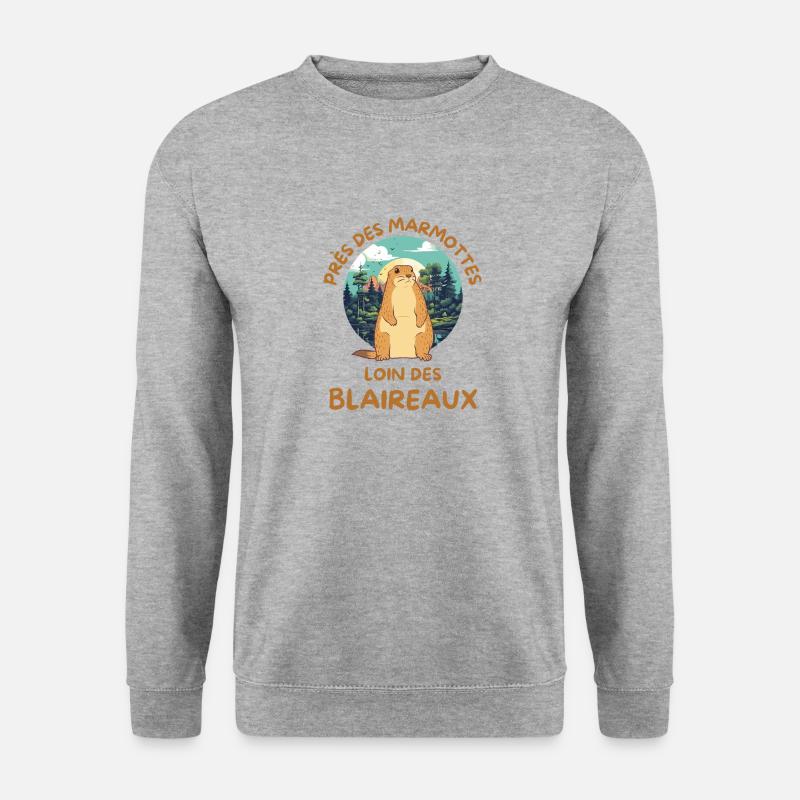 Humour marmotte - Sweat-shirt Unisexe - gris chiné