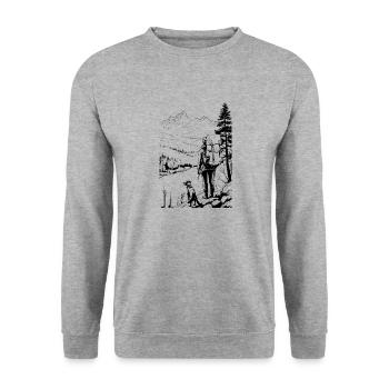 Dog Hiking - Unisex Sweatshirt - salt & pepper - Front - Alina (178cm) & Michal (187cm)