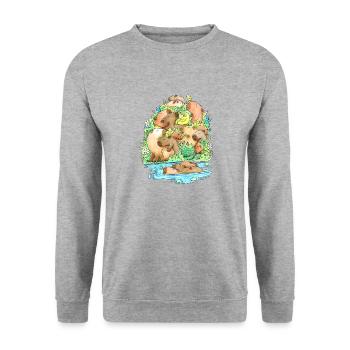 Capybara - Sweat-shirt Unisexe - gris chiné - Devant - Alina (178cm) & Michal (187cm)