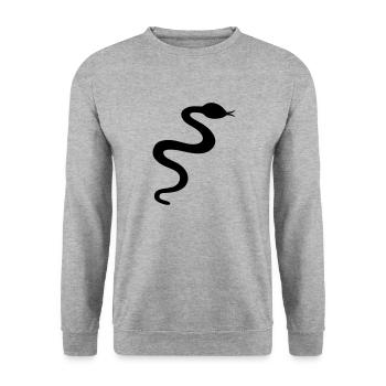 Schlange - Unisex Pullover - Weißgrau meliert - Vorne - Alina (178cm) & Michal (187cm)