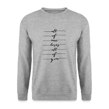Me and You Spruch - Unisex Pullover - Weißgrau meliert - Vorne - Alina (178cm) & Michal (187cm)