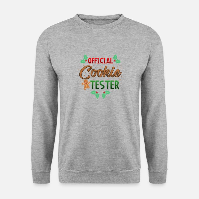 Offizieller Cookie Tester Weihnachten Geschenk - Unisex Pullover - Weißgrau meliert