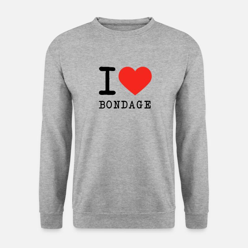 I love Bondage - Unisex Pullover - Weißgrau meliert
