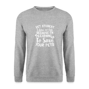 Primary vet or veterinarian - gift - Unisex Sweatshirt - salt & pepper - Front - Alina (178cm) & Michal (187cm)