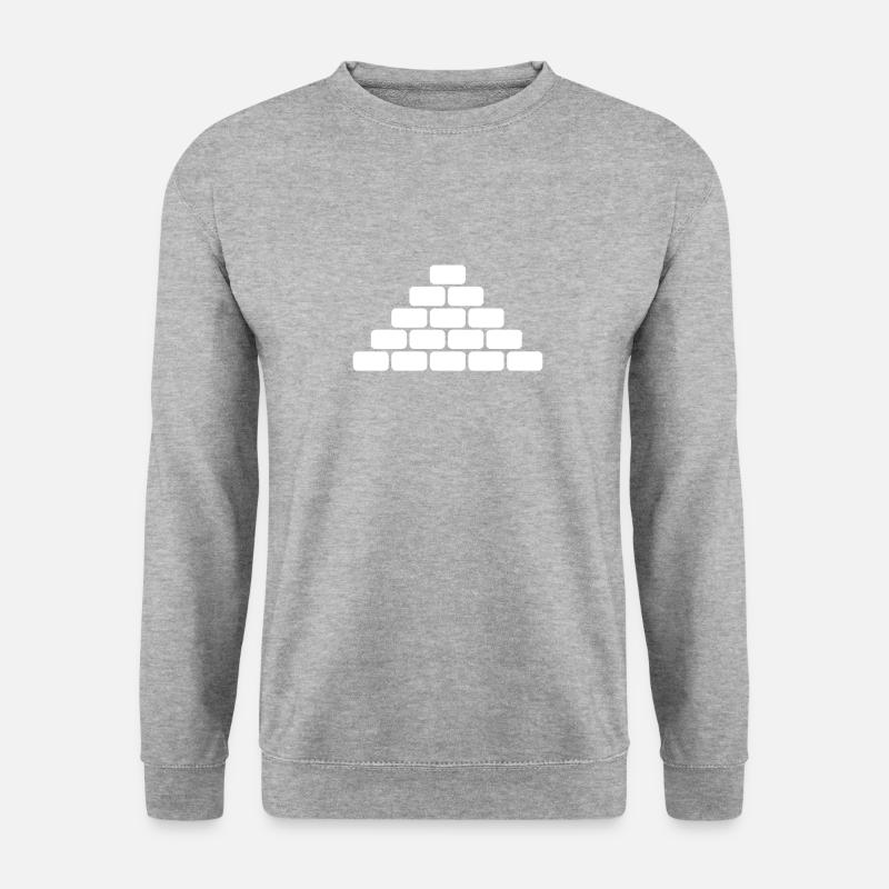 ziegel - Unisex Pullover - Weißgrau meliert
