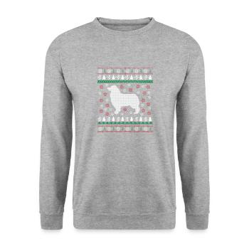 Berger australien vilain cadeau de Noël chandail Chr - Sweat-shirt Unisexe - gris chiné - Devant - Alina (178cm) & Michal (187cm)