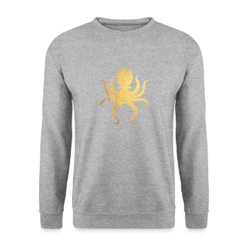 gold octopus - Unisex Sweatshirt - salt & pepper - Front - Alina (178cm) & Michal (187cm)