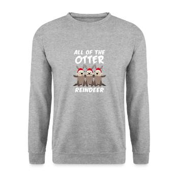 All the otter Reindeer gift Christmas - Unisex Sweatshirt - salt & pepper - Front - Alina (178cm) & Michal (187cm)