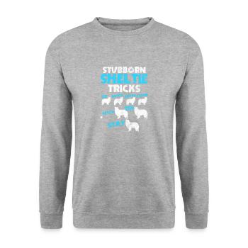 Shirt as a gift for dog owners of a Sheltie - Unisex Sweatshirt - salt & pepper - Front - Alina (178cm) & Michal (187cm)
