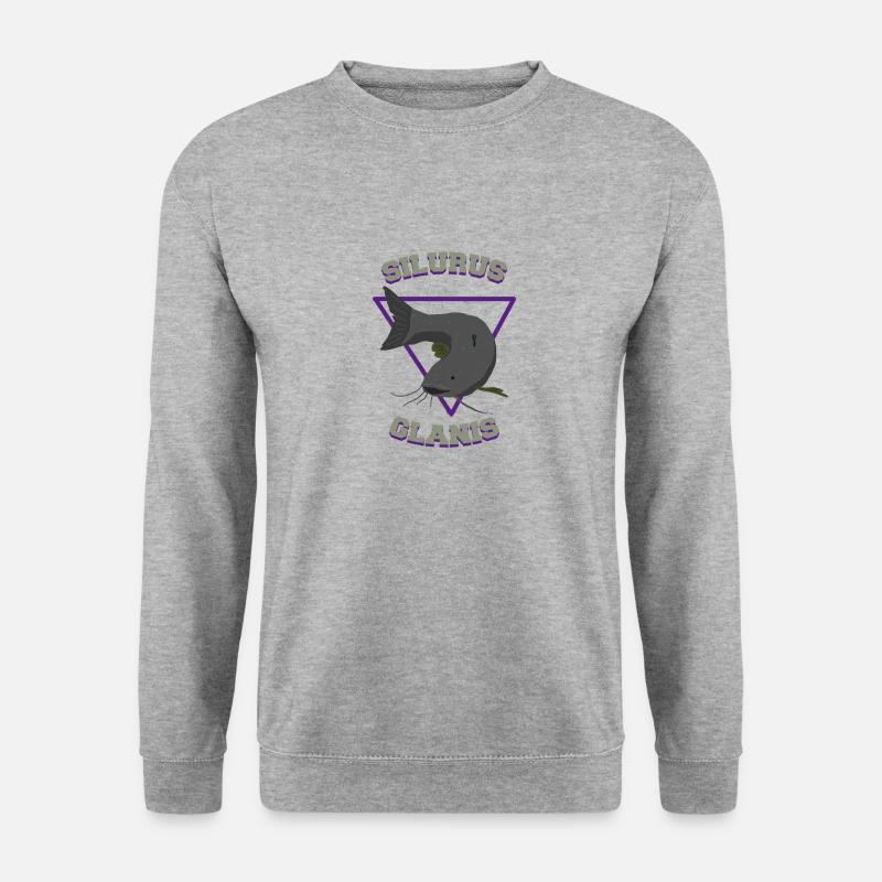 Latein Wels Angler Geschenk - Unisex Pullover - Weißgrau meliert
