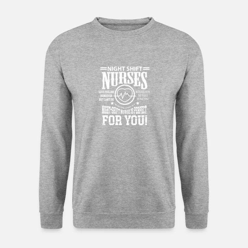 Nachtschicht Krankenschwester Pfleger Geschenk - Unisex Pullover - Weißgrau meliert
