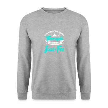Therapie Saas-Fee Skifahren Skifahrer Skiresort Ge - Unisex Pullover - Weißgrau meliert - Vorne - Alina (178cm) & Michal (187cm)