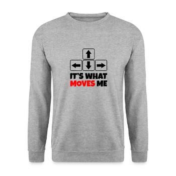 Tastatur / es bewegt mich / Geschenk / Zocken - Unisex Pullover - Weißgrau meliert - Vorne - Alina (178cm) & Michal (187cm)