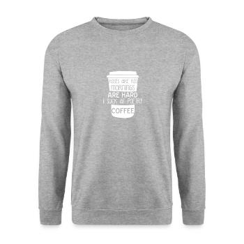 Funny Coffee Coffee Sayings Coffee Lover Gift - Unisex Sweatshirt - salt & pepper - Front - Alina (178cm) & Michal (187cm)