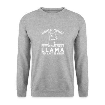 Always Be Yourself - Unisex Pullover - Weißgrau meliert - Vorne - Alina (178cm) & Michal (187cm)