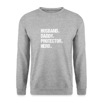 Mens Cute Funny Fathers Day - Unisex Sweatshirt - salt & pepper - Front - Alina (178cm) & Michal (187cm)