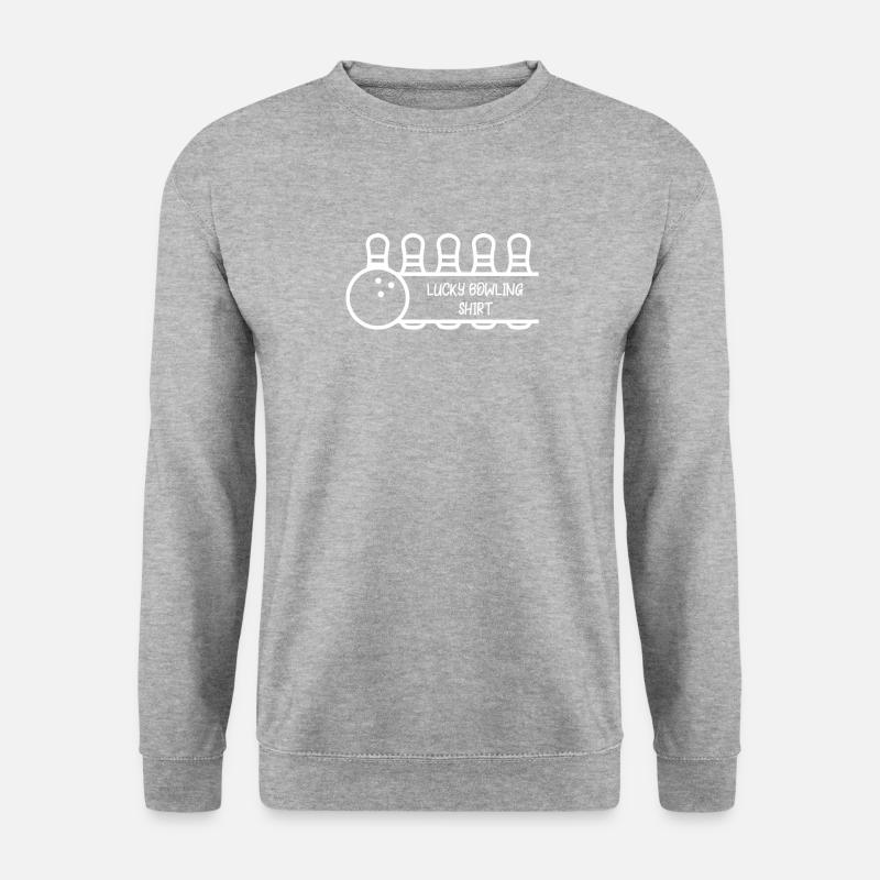 Bowling - Bowling T-Shirt - Kegel - Bowlingkugel - Unisex Pullover - Weißgrau meliert