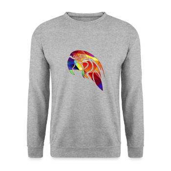 Parrot Geometric - Unisex Sweatshirt - salt & pepper - Front - Alina (178cm) & Michal (187cm)