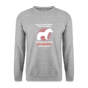 poney Shetland Shetty - Sweat-shirt Unisexe - gris chiné - Devant - Alina (178cm) & Michal (187cm)