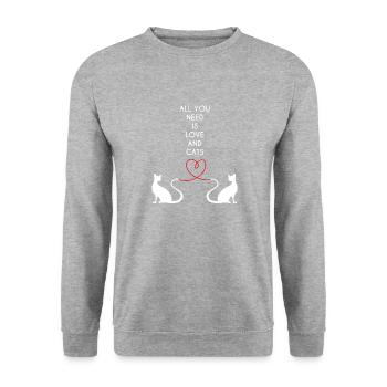 Cat - Love - Cats - I love my cat - Unisex Sweatshirt - salt & pepper - Front - Alina (178cm) & Michal (187cm)