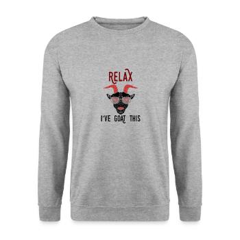 Pun Relax I've Goat This - Unisex Sweatshirt - salt & pepper - Front - Alina (178cm) & Michal (187cm)