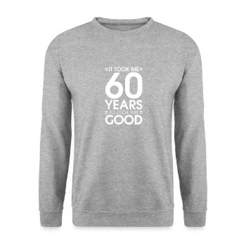 60 years 60th birthday - Unisex Sweatshirt - salt & pepper - Front - Alina (178cm) & Michal (187cm)