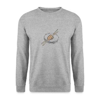 Baguettes et tambour Drummer Drumer - Sweat-shirt Unisexe - gris chiné - Devant - Alina (178cm) & Michal (187cm)