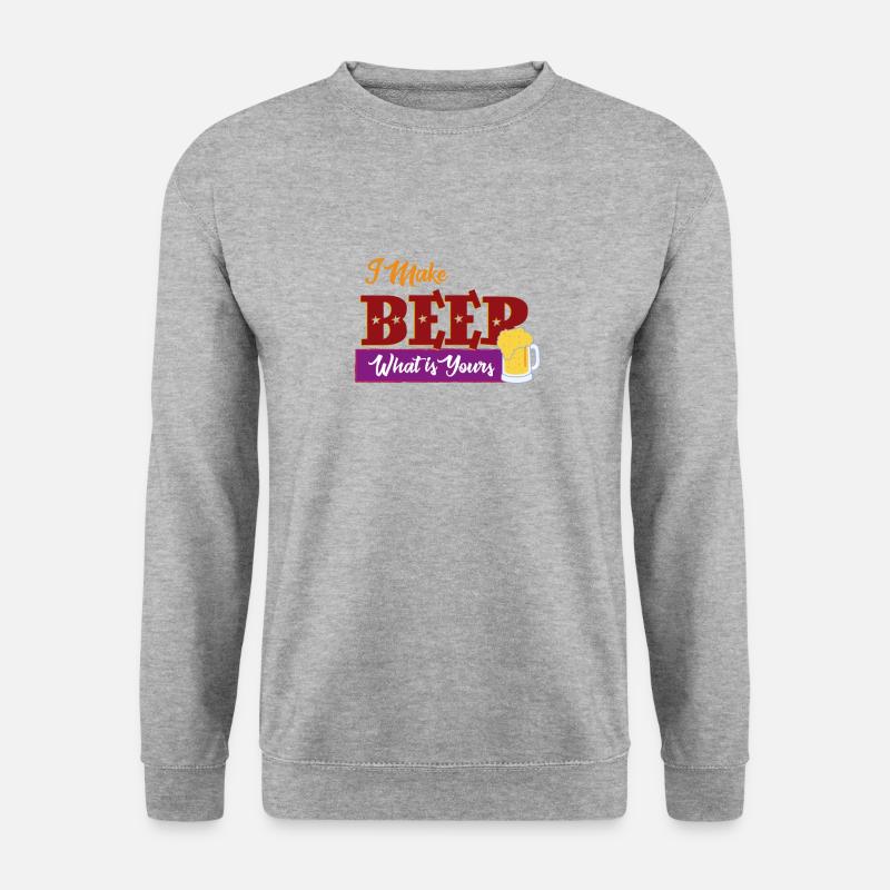 Ich mache Bier - Unisex Pullover - Weißgrau meliert