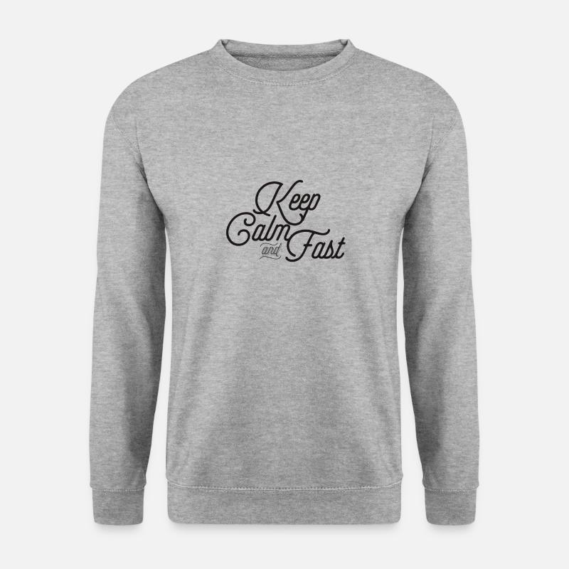 Behalten Sie ruhiges und schnelles Ramadan Islam Muslim Black Gift - Unisex Pullover - Weißgrau meliert