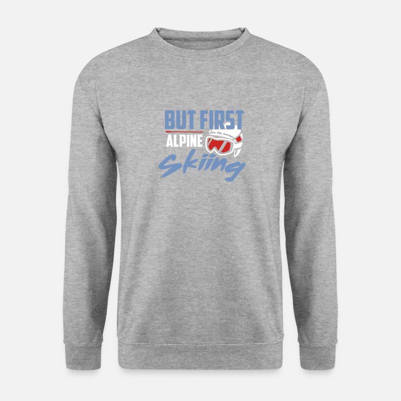 But first Alpine Skiing t-shirt - Unisex Pullover - Weißgrau meliert