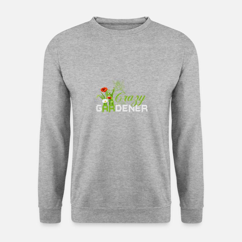 Verrückter Gärtner Gartenarbeit Geschenkidee - Unisex Pullover - Weißgrau meliert