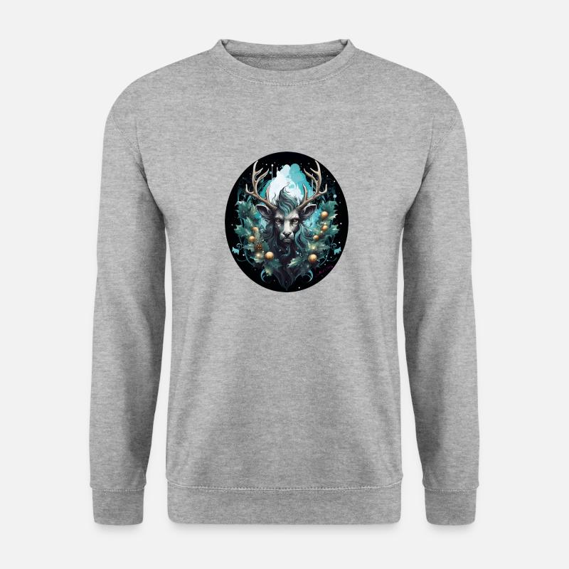 Rentiere des Weihnachtsmanns - Unisex Pullover - Weißgrau meliert