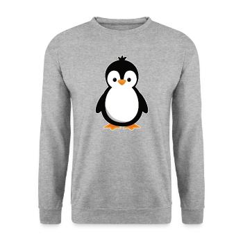 cute penguin - Unisex Sweatshirt - salt & pepper - Front - Alina (178cm) & Michal (187cm)