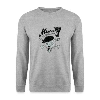 Illustration 7 Monsieur - Sweat-shirt Unisexe - gris chiné - Devant - Alina (178cm) & Michal (187cm)