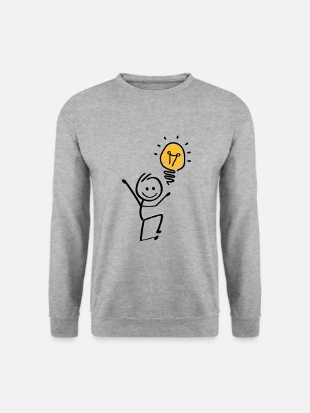 Idées ampoules, idée géniale. séance de brainstorming - Sweat-shirt Unisexe - gris chiné