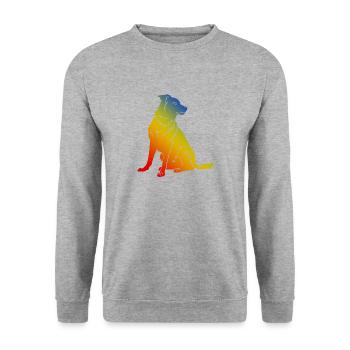 Border Collie Hund - Unisex Pullover - Weißgrau meliert - Vorne - Alina (178cm) & Michal (187cm)