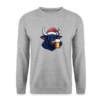 Taurus Bière Noël Noël - Sweat-shirt Unisexe - gris chiné - Devant - Alina (178cm) & Michal (187cm)