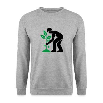 Plantes d’arbres Environnement de jardin - Sweat-shirt Unisexe - gris chiné - Devant - Alina (178cm) & Michal (187cm)
