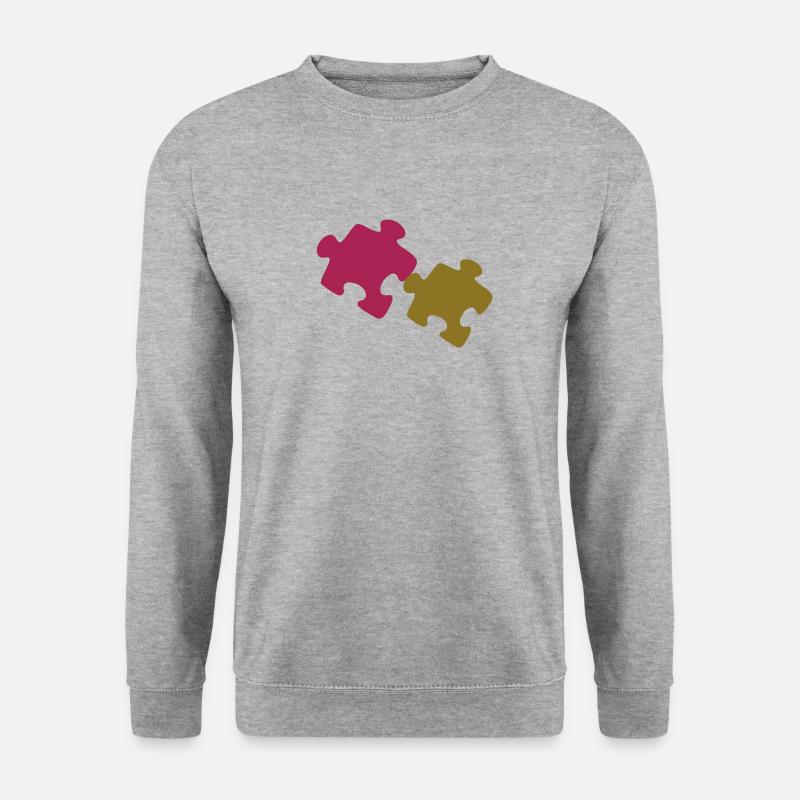 Puzzle - Unisex Pullover - Weißgrau meliert