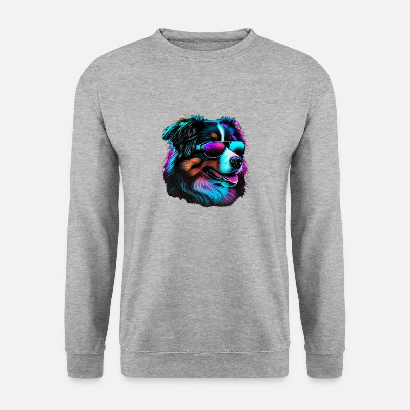 Australian Shepherd Dogs Australian Shepherds - Unisex Pullover - Weißgrau meliert