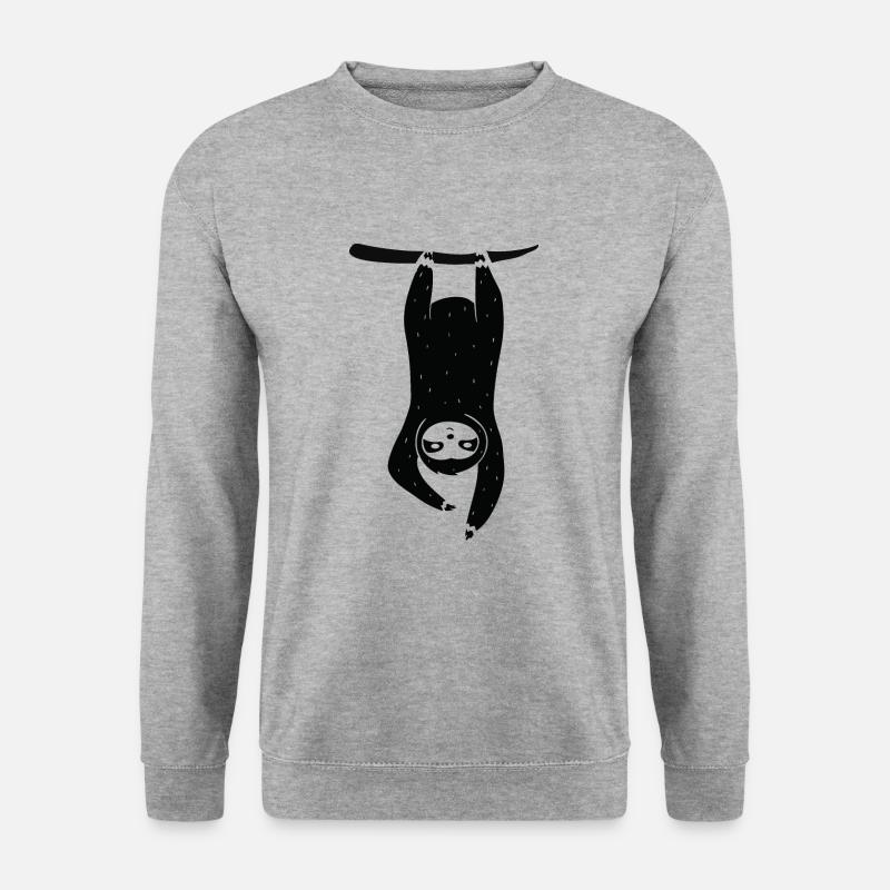 Faultier - Sloth / Relax - Chillen - Unisex Pullover - Weißgrau meliert