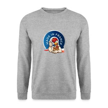 MADE IN FRANCE - Sweat-shirt Unisexe - gris chiné - Devant - Alina (178cm) & Michal (187cm)