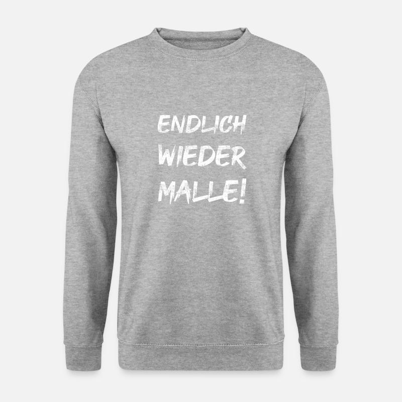 Endlich wieder Malle! - Unisex Pullover - Weißgrau meliert