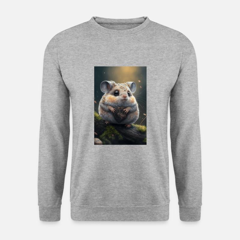 Lustiger Hamster - Unisex Pullover - Weißgrau meliert