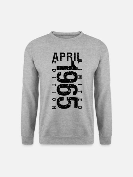 Geburtstag April 1965 April geboren im April 1965 - Unisex Pullover - Weißgrau meliert