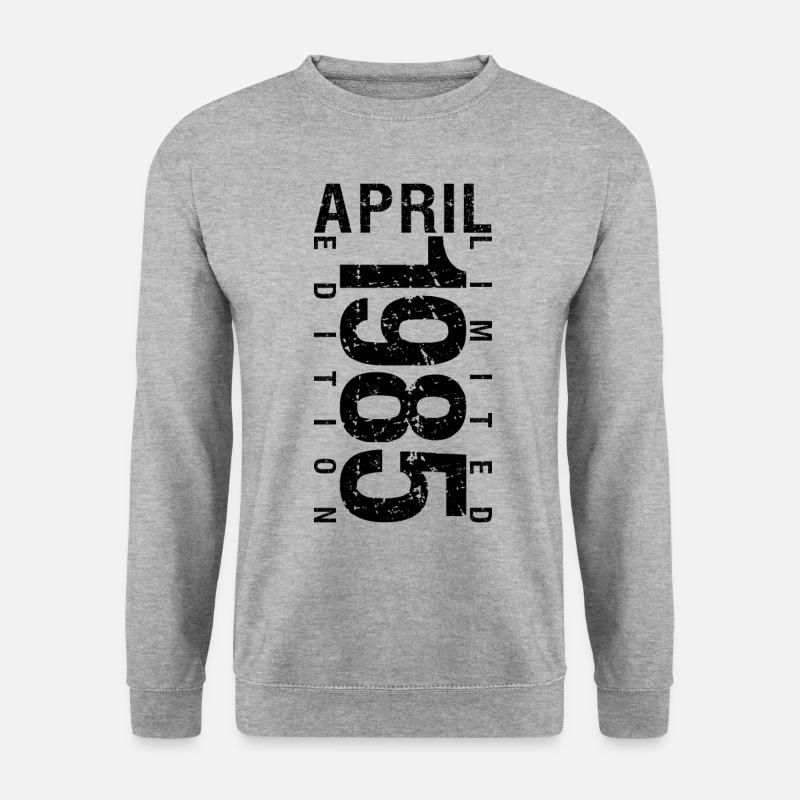 Geburtstag April 1985 April geboren im April 1985 - Unisex Pullover - Weißgrau meliert